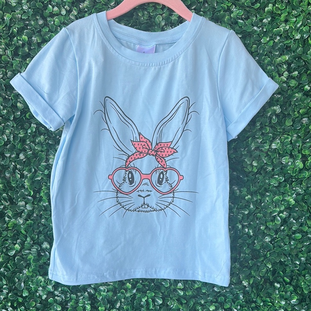 Blue Bunny Graphic Kids T-Shirt